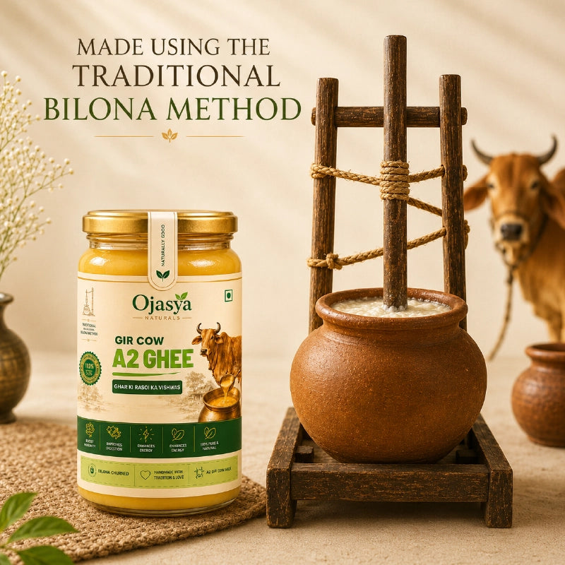 Pure A2 Gir Cow Ghee (500ml) | Traditional Bilona Method | Ojasya Naturals