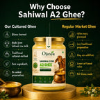 Pure A2 Sahiwal Cow Ghee 1000ml | Traditional Bilona Method | Lab Tested & Certified | Ojasya Naturals
