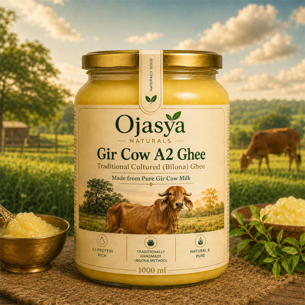 Pure A2 Gir Cow Ghee (1000ml) | Traditional Bilona Method | Ojasya Naturals