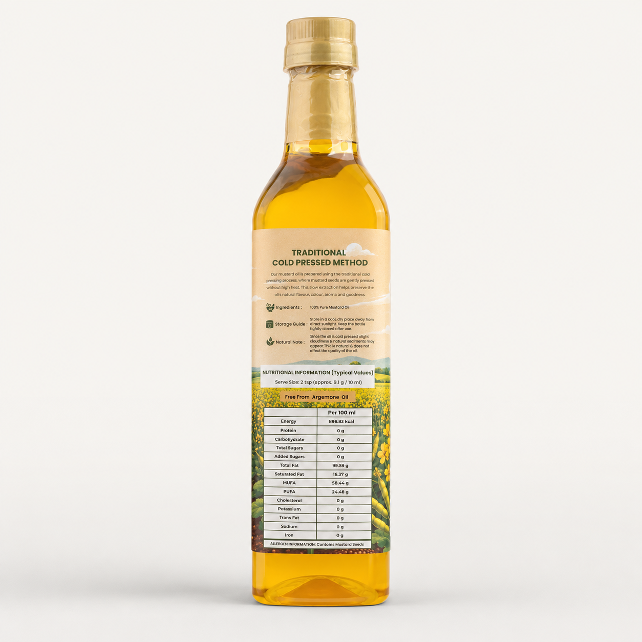 Ojasya Cold Pressed Yellow Mustard Oil 1000ml