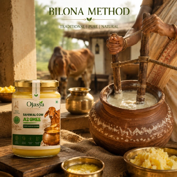 Pure A2 Sahiwal Cow Ghee (1000ml) | Traditional Bilona Method | Ojasya Naturals
