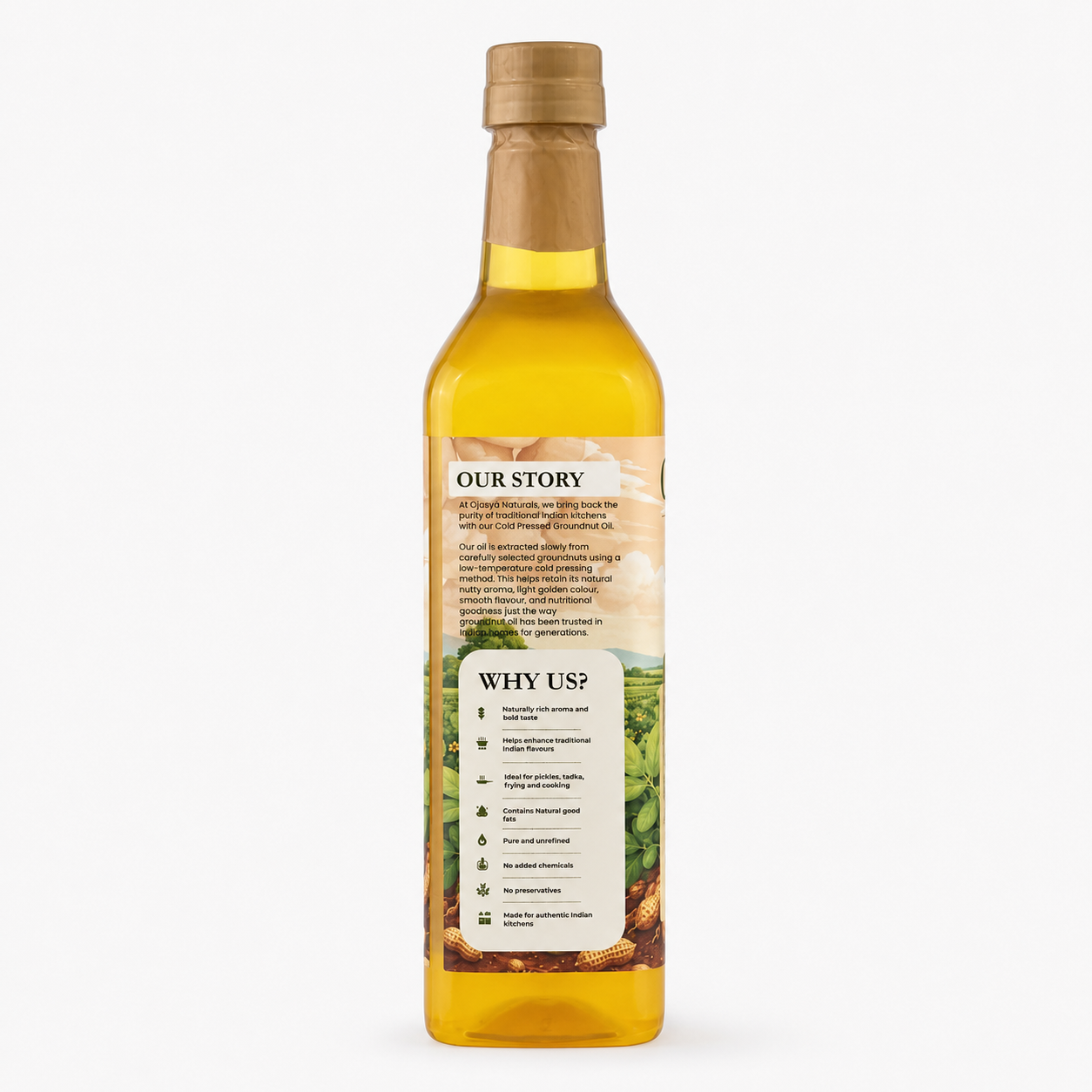 Ojasya Cold Pressed Groundnut Oil 1000ml