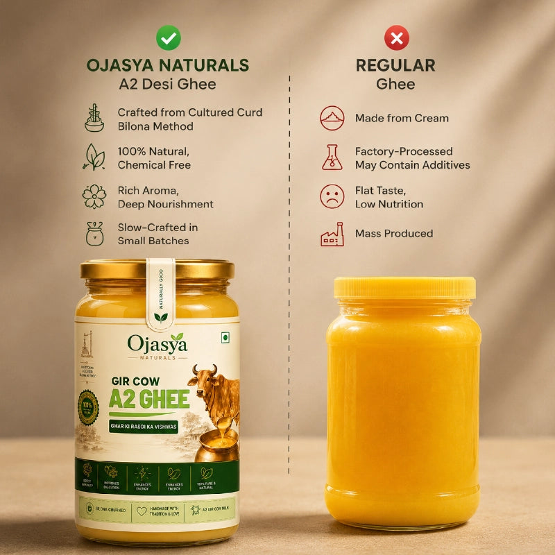Pure A2 Gir Cow Ghee (500ml) | Traditional Bilona Method | Ojasya Naturals