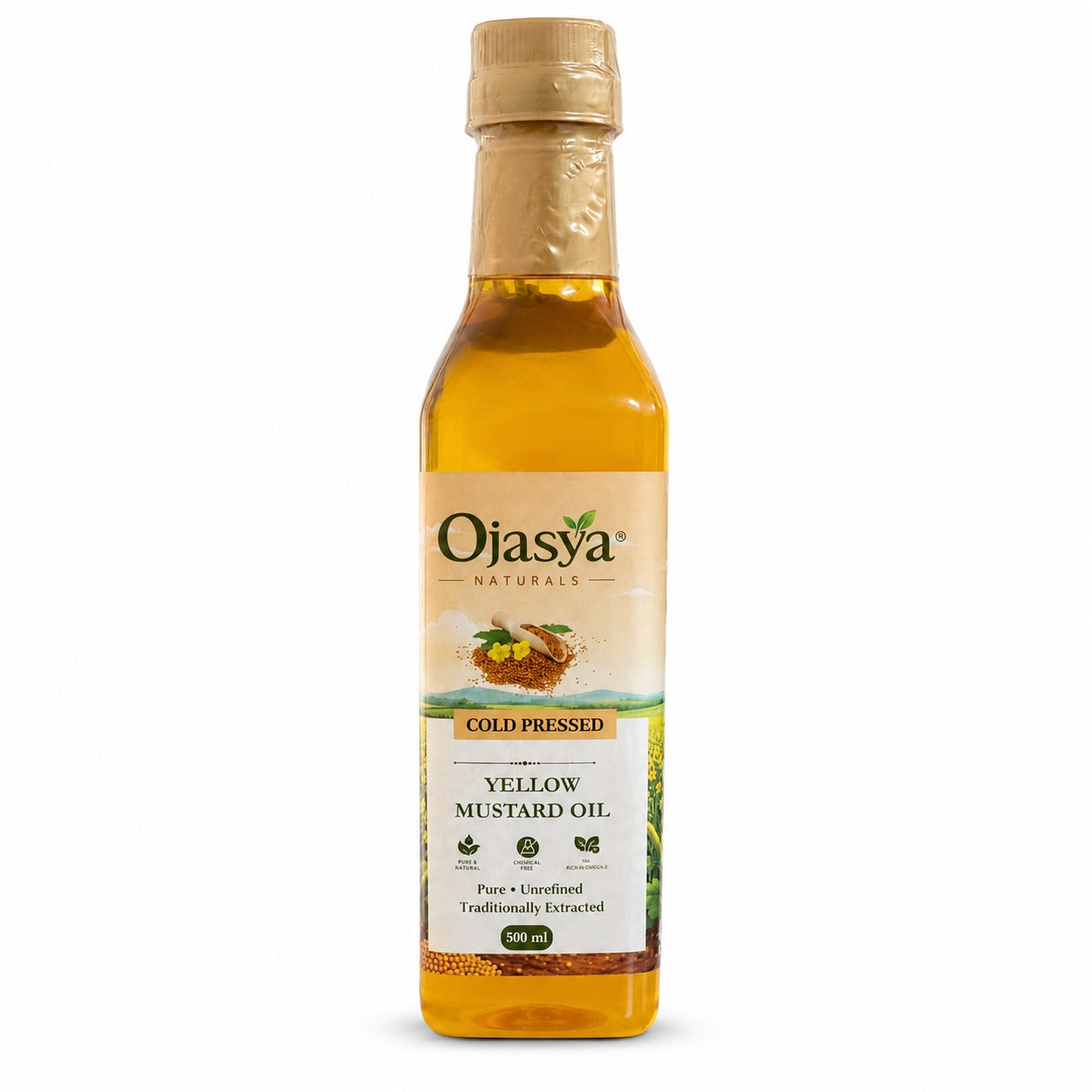 Ojasya Cold Pressed Yellow Mustard Oil 500ml