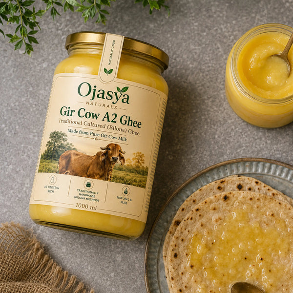 Pure A2 Gir Cow Ghee (1000ml) | Traditional Bilona Method | Ojasya Naturals